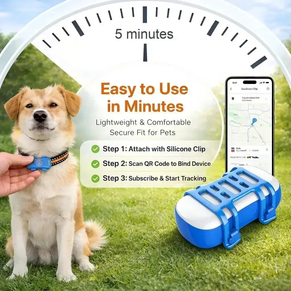 WANWAYTECH 4G GPS Pet Tracker Dogs Cats Real-Time Tracking Waterproof