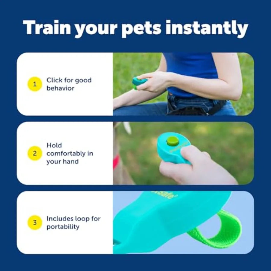 Clik-R Dog Training Clicker With Ergonomic Grip And Finger Band