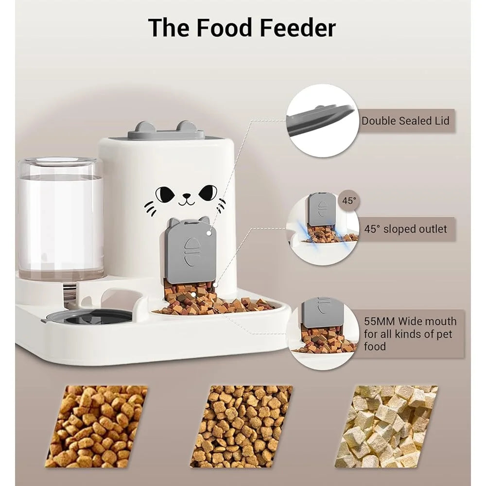 Hign-concerned 2-in-1 Gravity Pet Feeder Water Dispenser