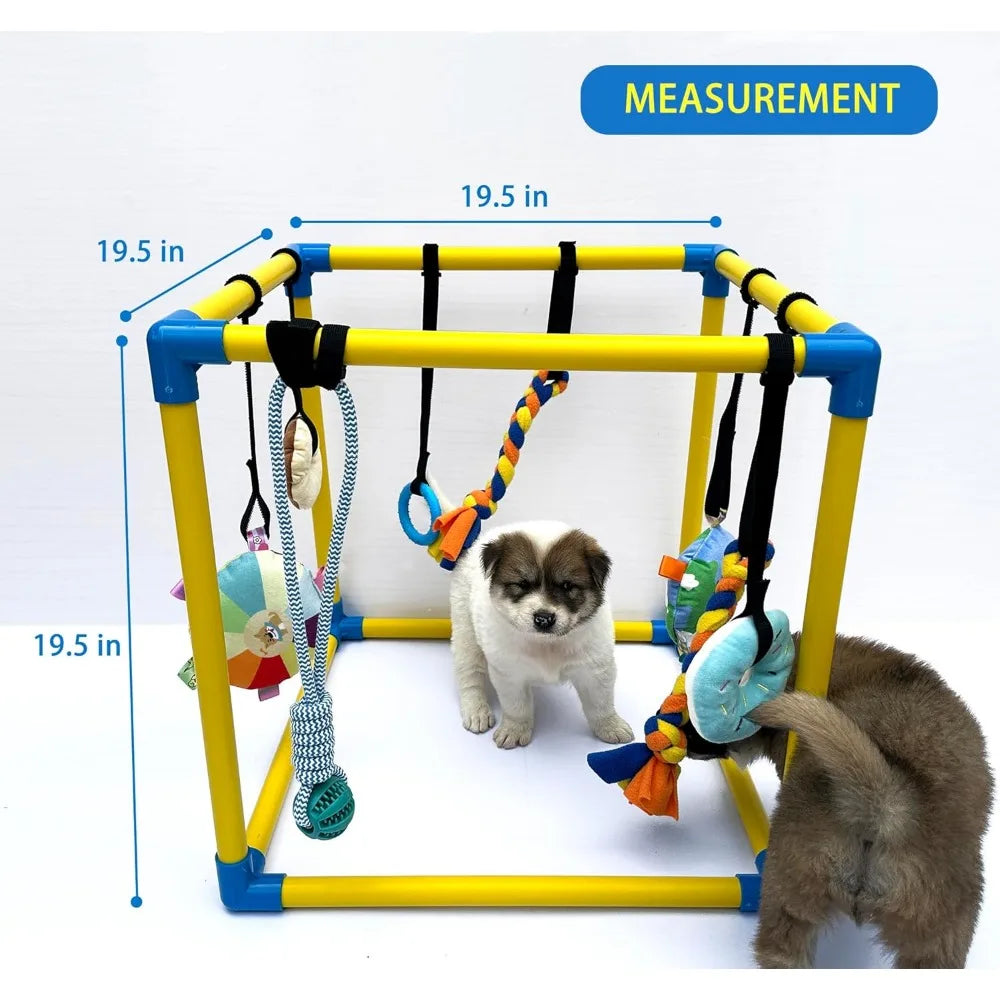 Puppy Play Gym By Hign-concerned With 8 Hanging Toys Indoor