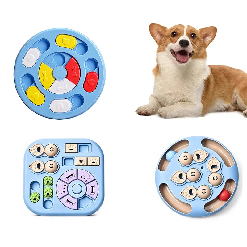 Interactive Dog Puzzle Toy Treat Dispenser Slow Feeder Bowl