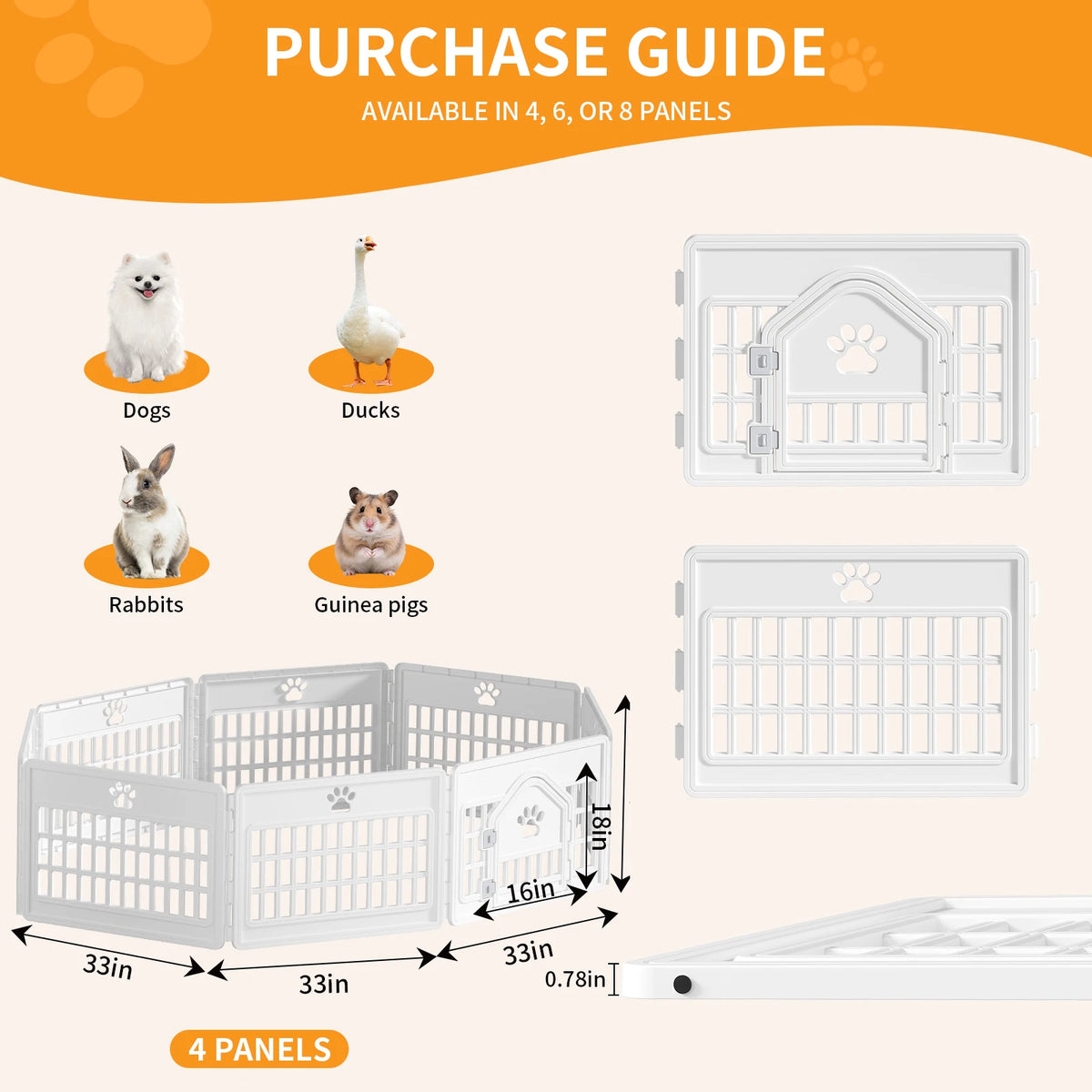 MCQ Expandable Plastic Dog Playpen For Indoor Outdoor Use