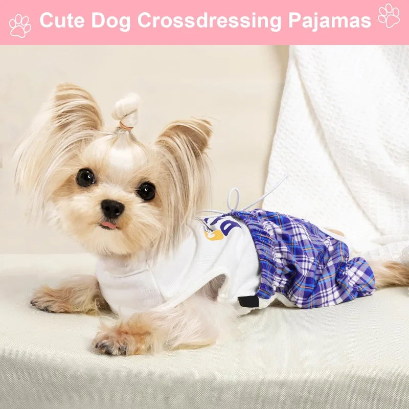 Soft Cotton Dog Pajamas Cute Onesie For Spring And Summer