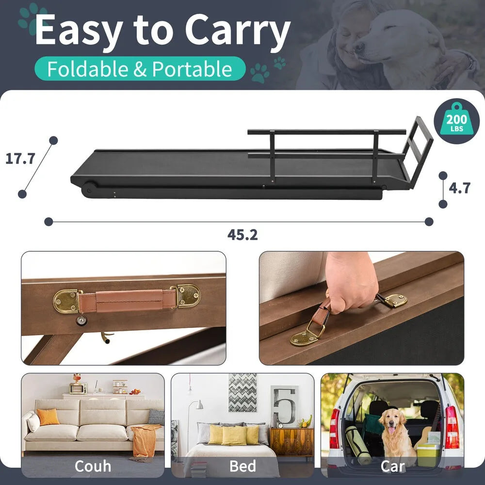 Dog Door Ramp For Beds And Cars Pet Steps Foldable