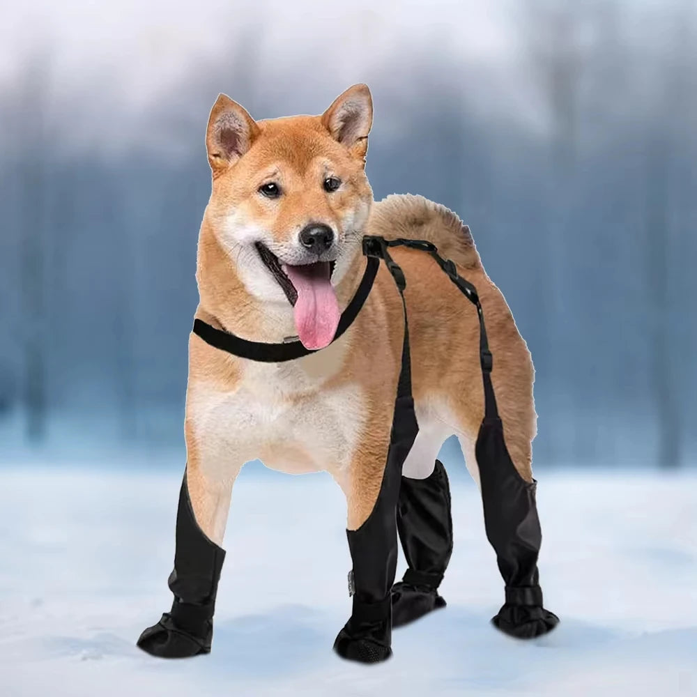 Waterproof Anti-Slip Dog Boots With Paw Protectors Adjustable