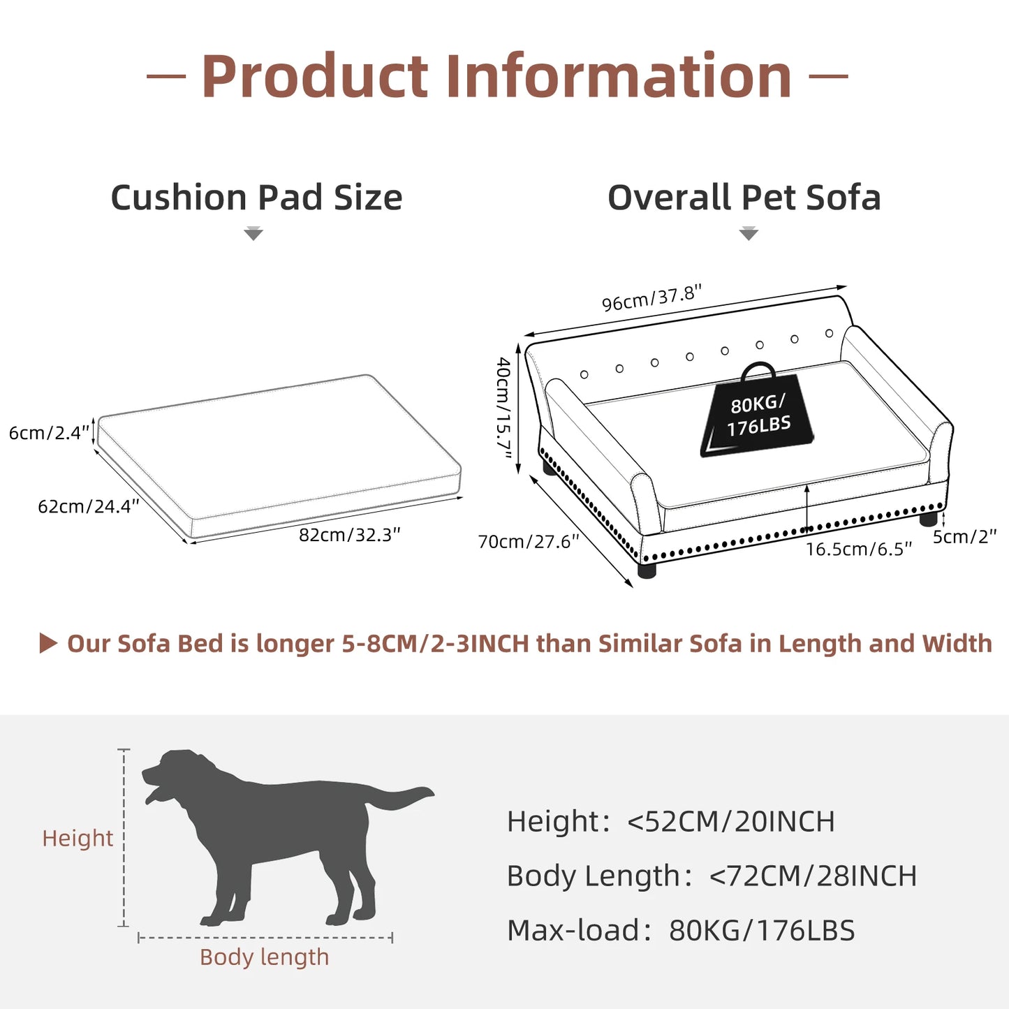 BINGOPAWCN Elevated Dog Bed With Microfiber Leather Cover