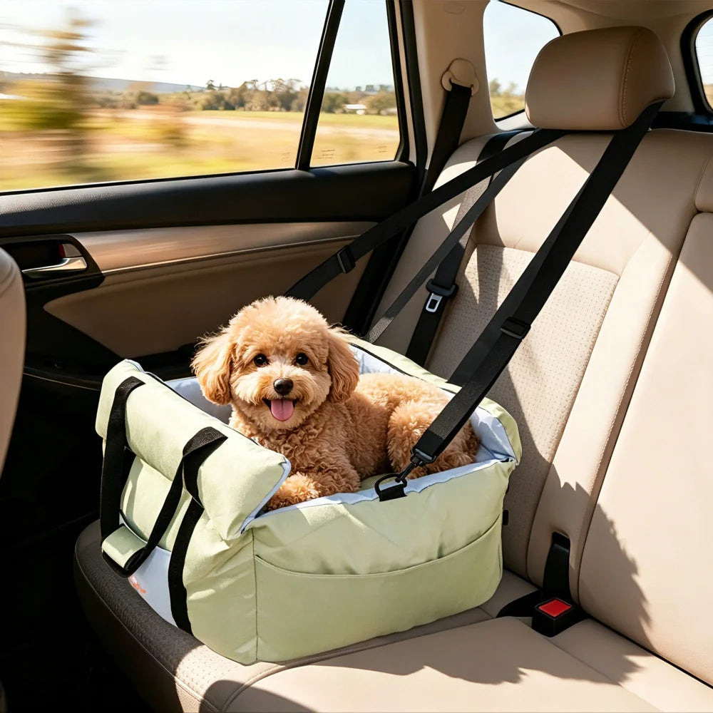 BORWART Portable Dog Car Seat Booster with Safety Belt