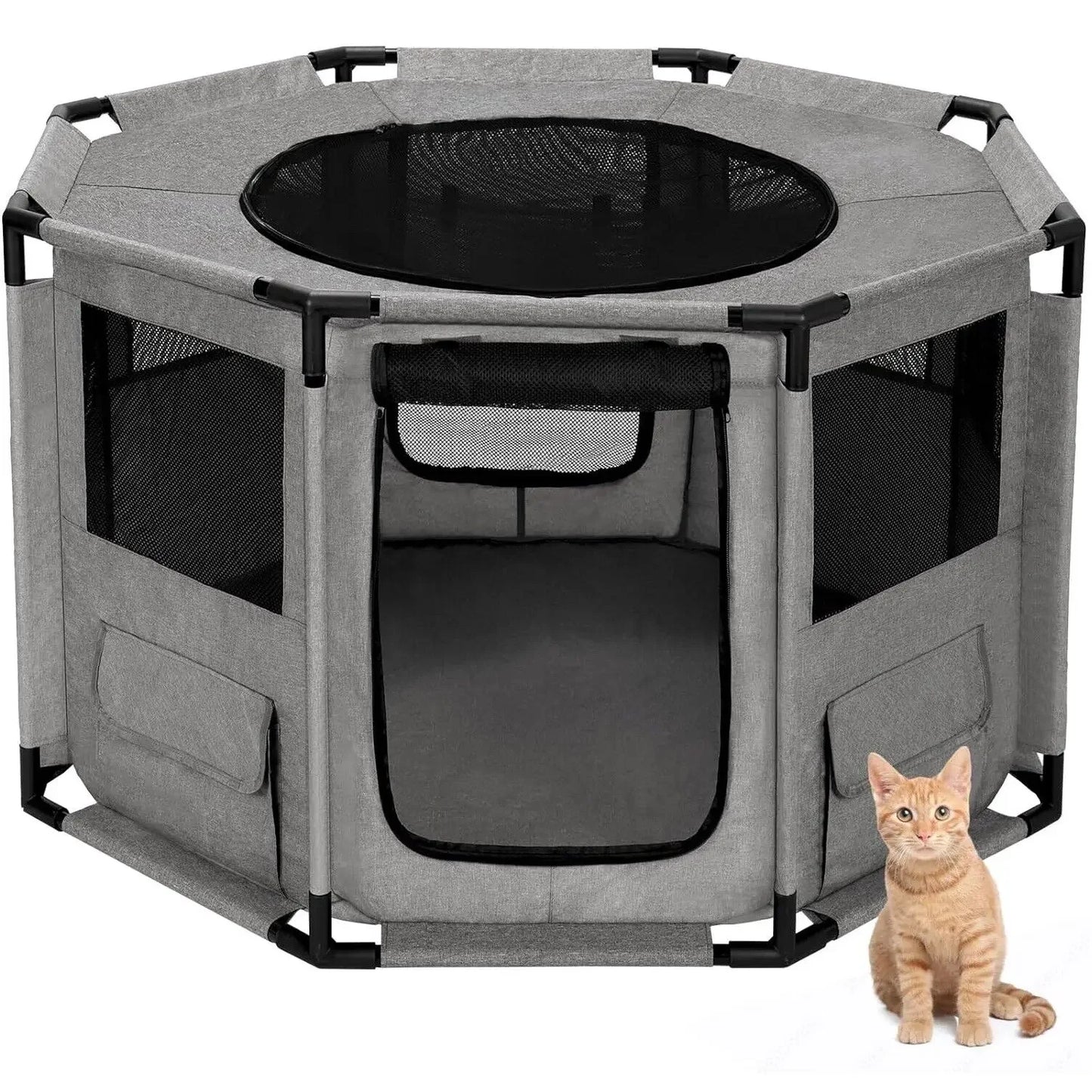 Portable Dog Playpen Exercise Cage Kennel Indoor Outdoor