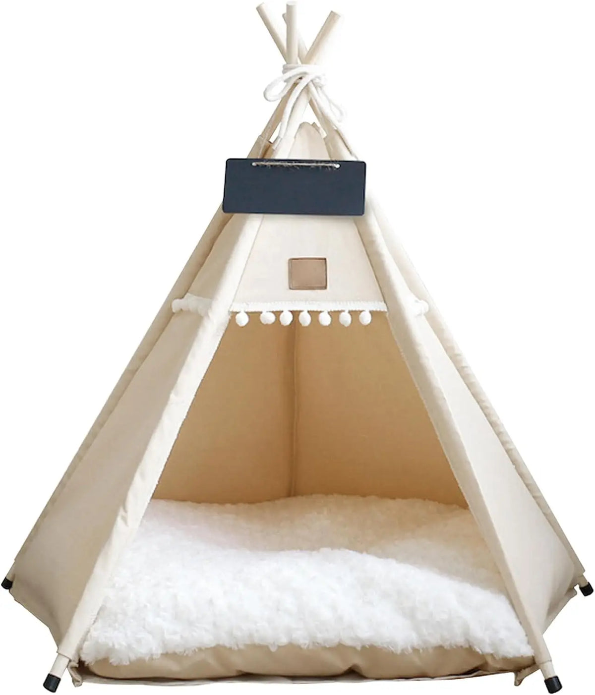 Dog And Cat Teepee With Removable Cushion And Washable Cover