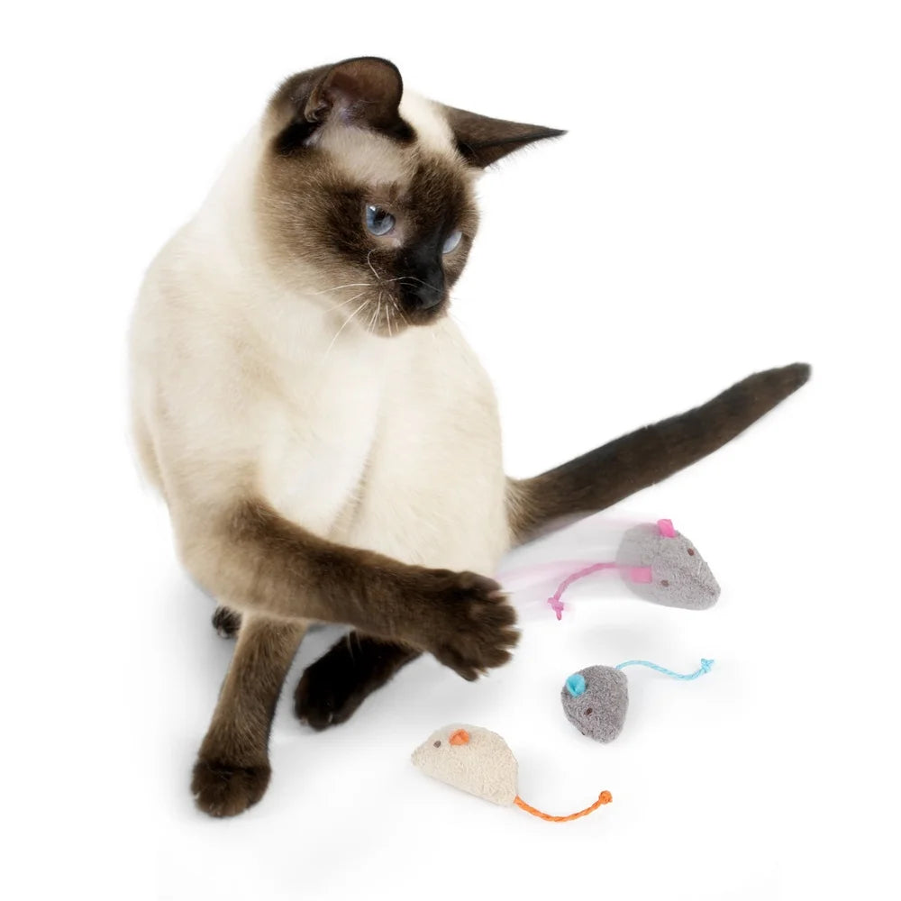 XMSJ Catnip Mice Toys 3 Pack for Energetic Cats Fun