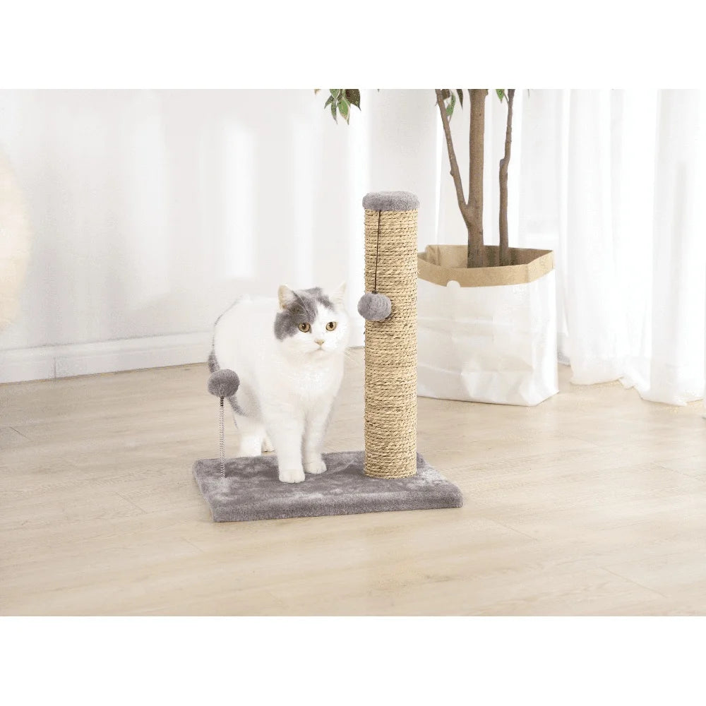XMSJ Seagrass Cat Scratch Post With Dangle Toys Durable