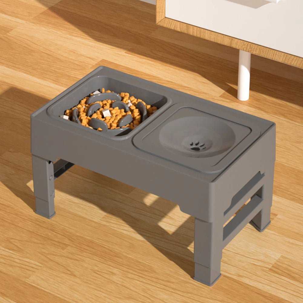 Hign-concerned Adjustable Dog Feeding Station With Bowls
