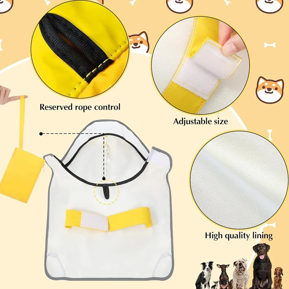 Waterproof Dog Raincoat Adjustable Reflective Slicker Poncho Transparent Hood Double Layer Comfort Outdoor Travel Utility