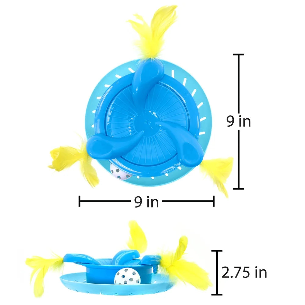 XMSJCN Interactive Cat Toy Ball Track Spinner Feathers