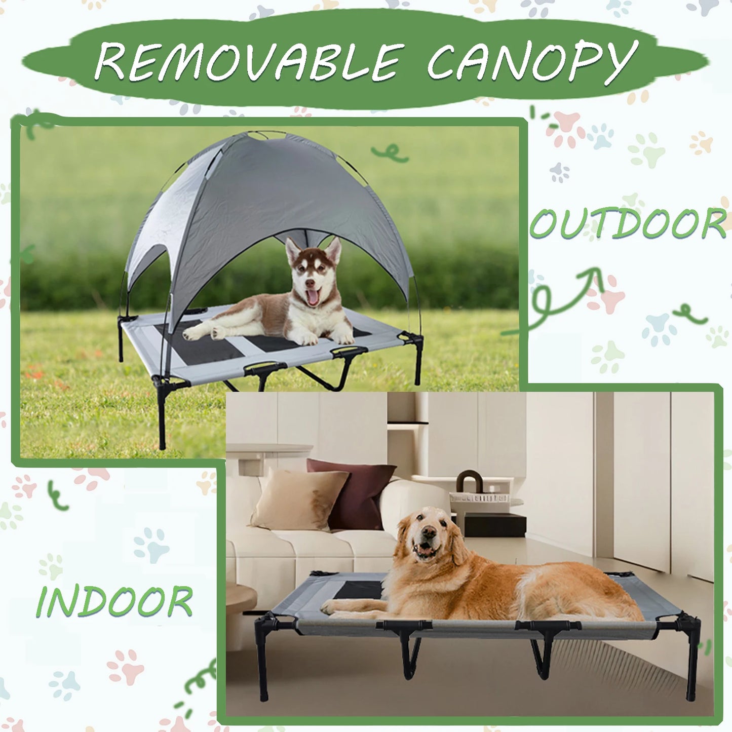 Shanghai Dog Bed With Canopy Anti Scratch Oxford Fabric