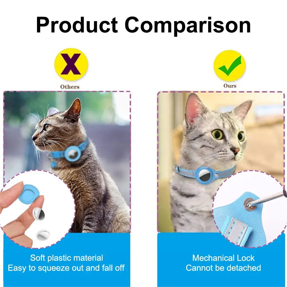 Shunmaii Apple AirTag Reflective Adjustable Cat Collar for Kitten Safety