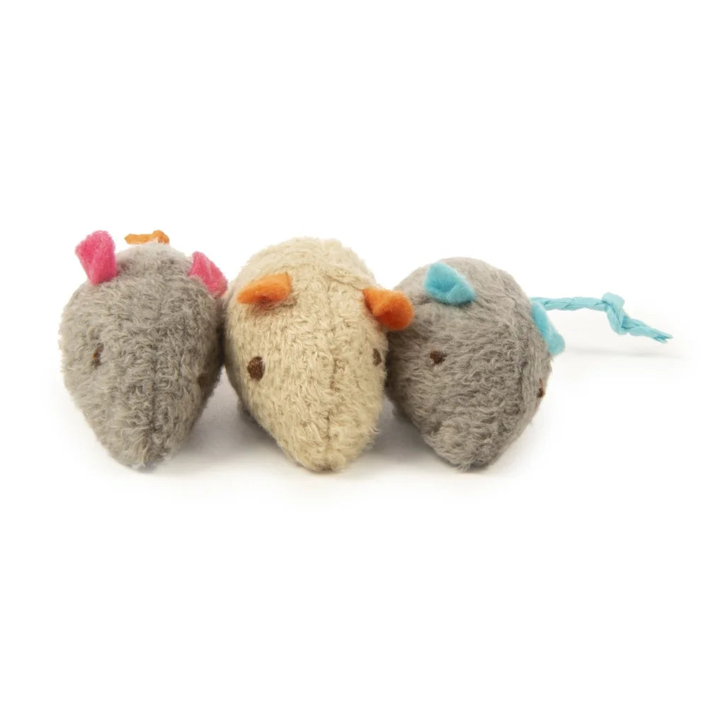 XMSJ Catnip Mice Toys 3 Pack for Energetic Cats Fun