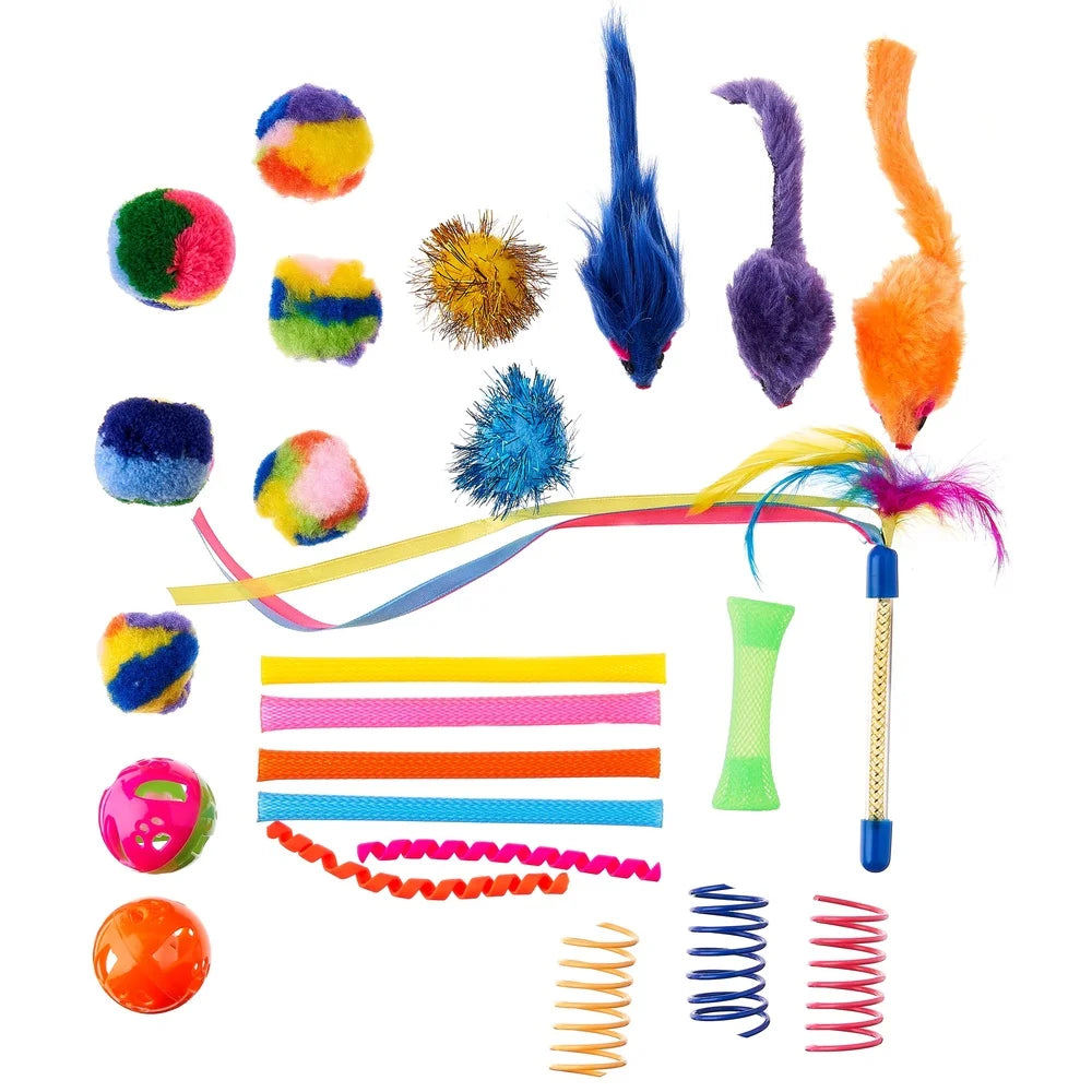 XMSJ 24 Piece Cat Toy Set Interactive Indoor Fun Toys