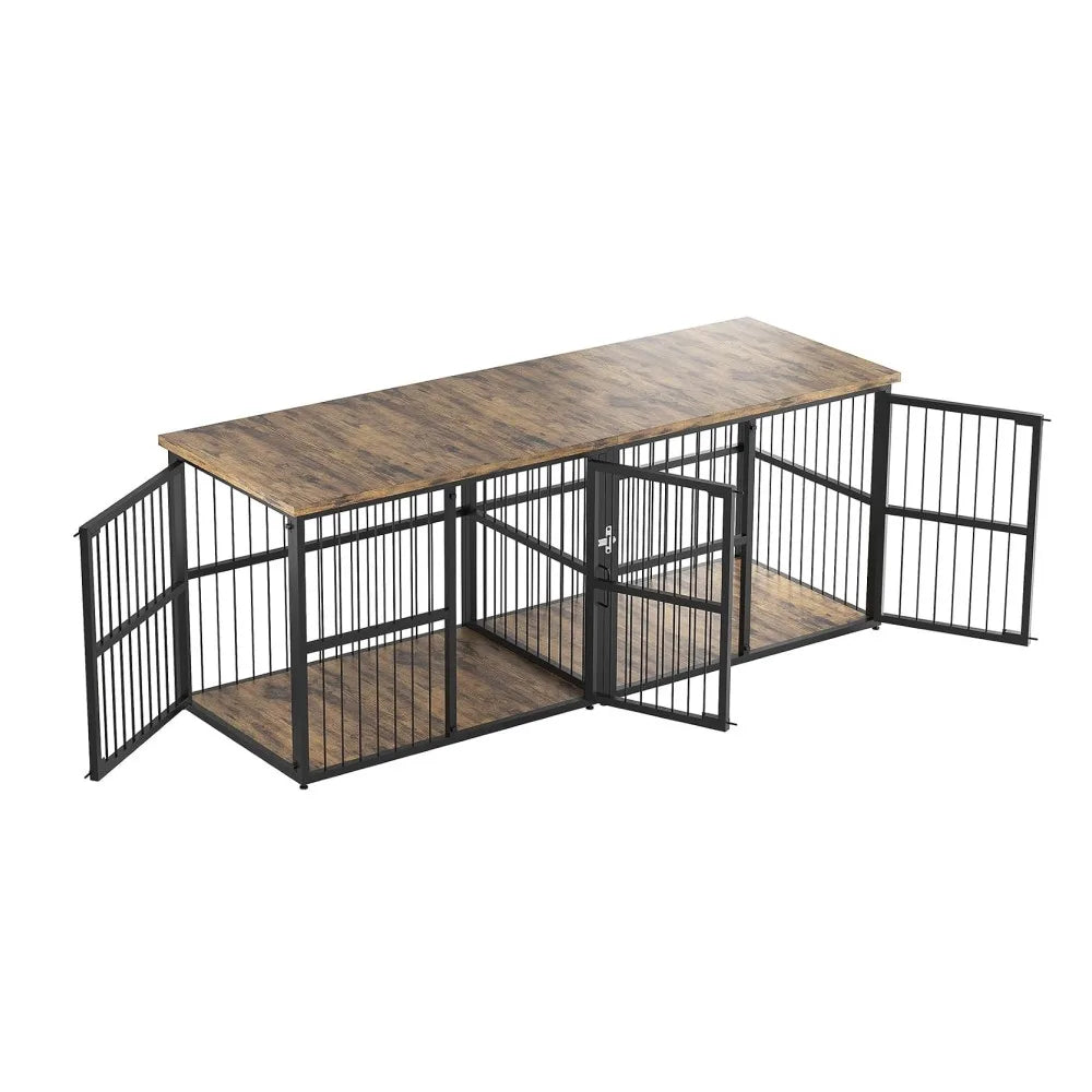 Extra Large Double Dog Crate Furniture With Divider Storage Cabinet
