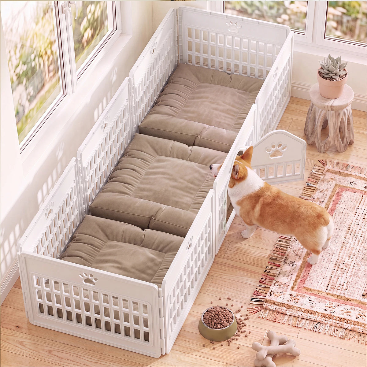MCQ Expandable Plastic Dog Playpen For Indoor Outdoor Use