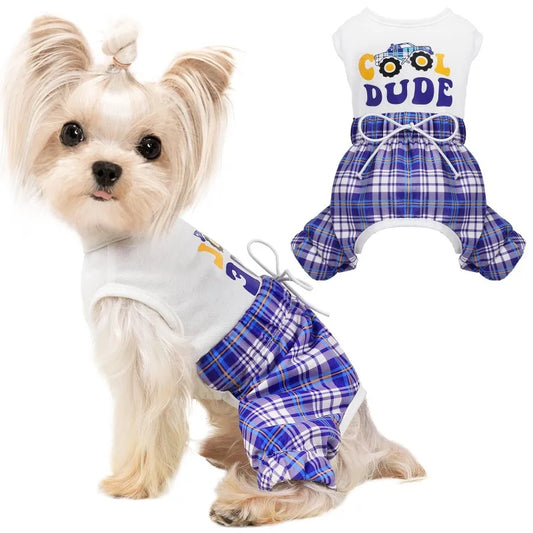 Soft Cotton Dog Pajamas Cute Onesie For Spring And Summer