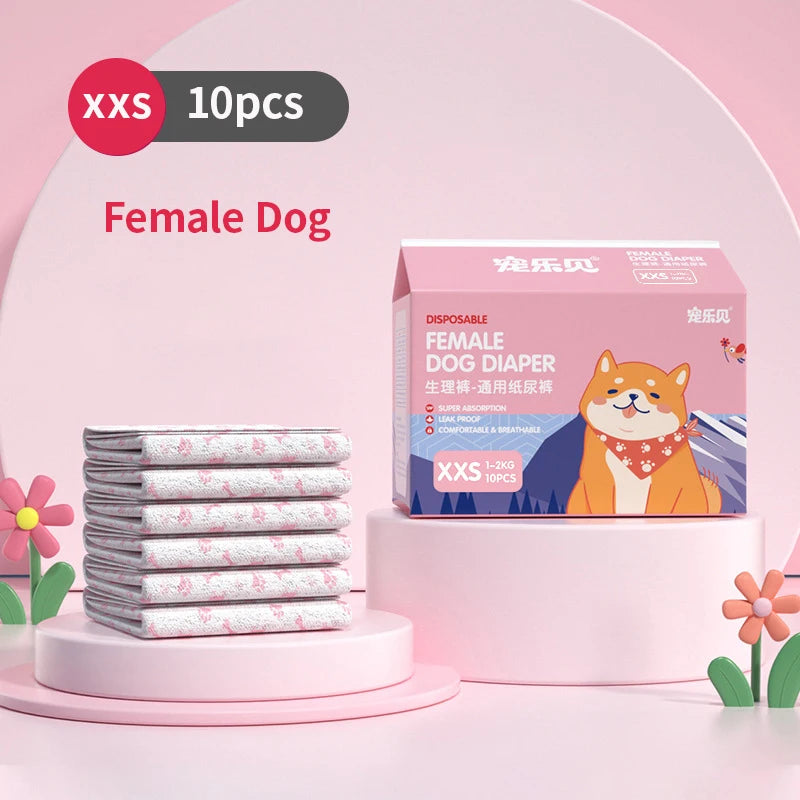Female Dog Diapers Super Absorbent Leakproof Breathable Nappies