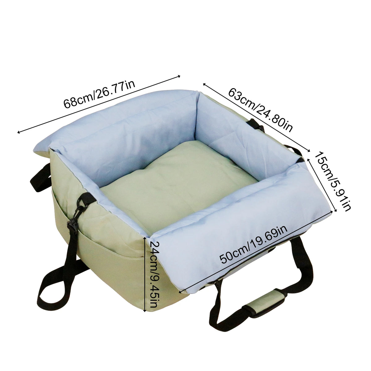 BORWART Portable Dog Car Seat Booster with Safety Belt
