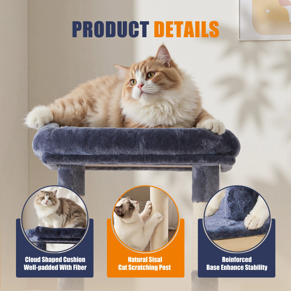 MCQ Cat Tree Tower With Condo And Sisal Scratching Posts