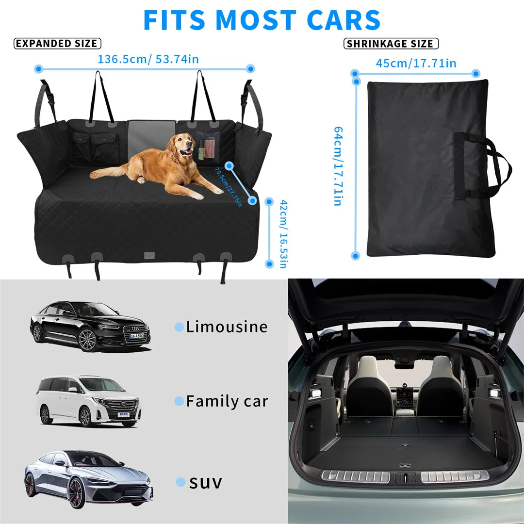 BINGOPAW Waterproof Dog Car Seat Cover With Back Seat Extender And Hammock