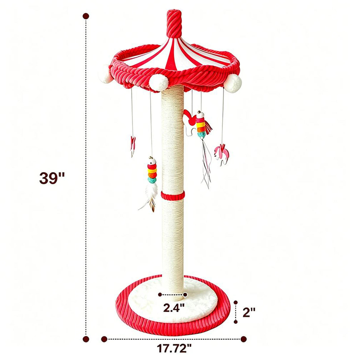 CWV Rotating Cat Scratching Post With Hanging Toys