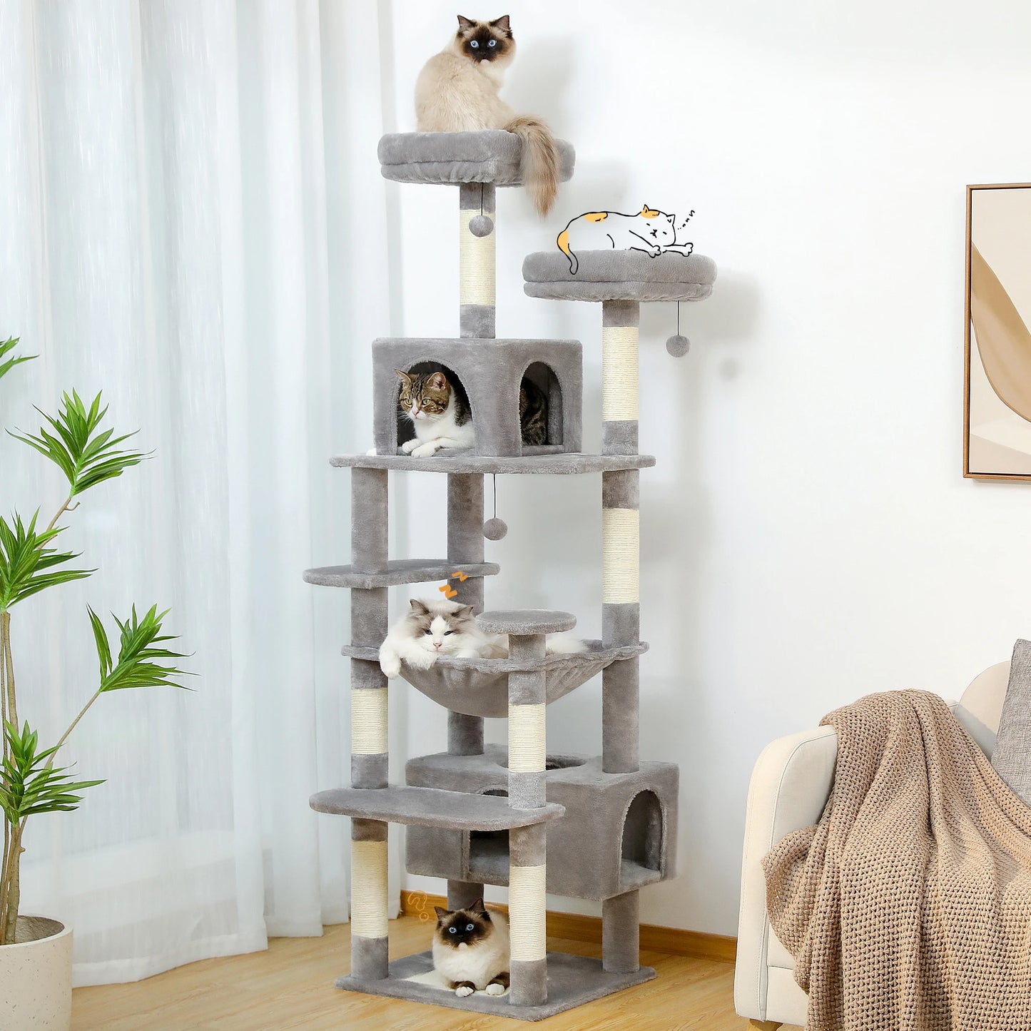 PAWZ Road Cat Tree Indoor Tower With Scratching Posts