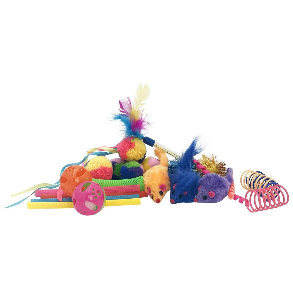 XMSJ 24 Piece Cat Toy Set Interactive Indoor Fun Toys