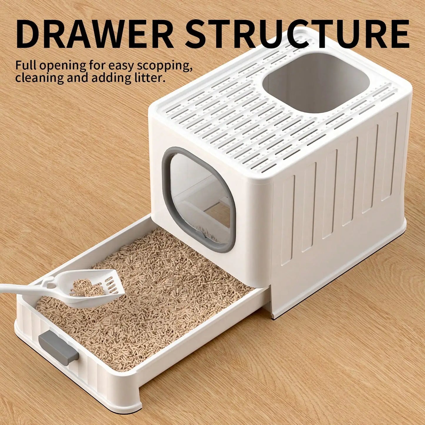 Hign Concerned Fully Enclosed Cat Toilet With Lid Odorless