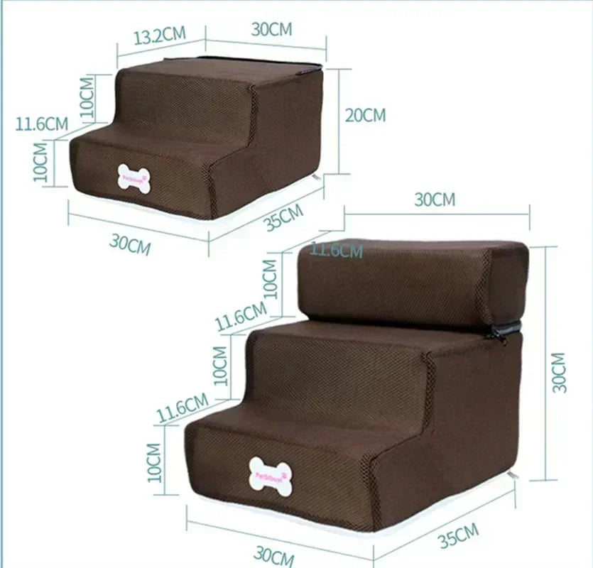 Hign-concerned Dog Stairs 3 Step Ramp Anti Slip Removable