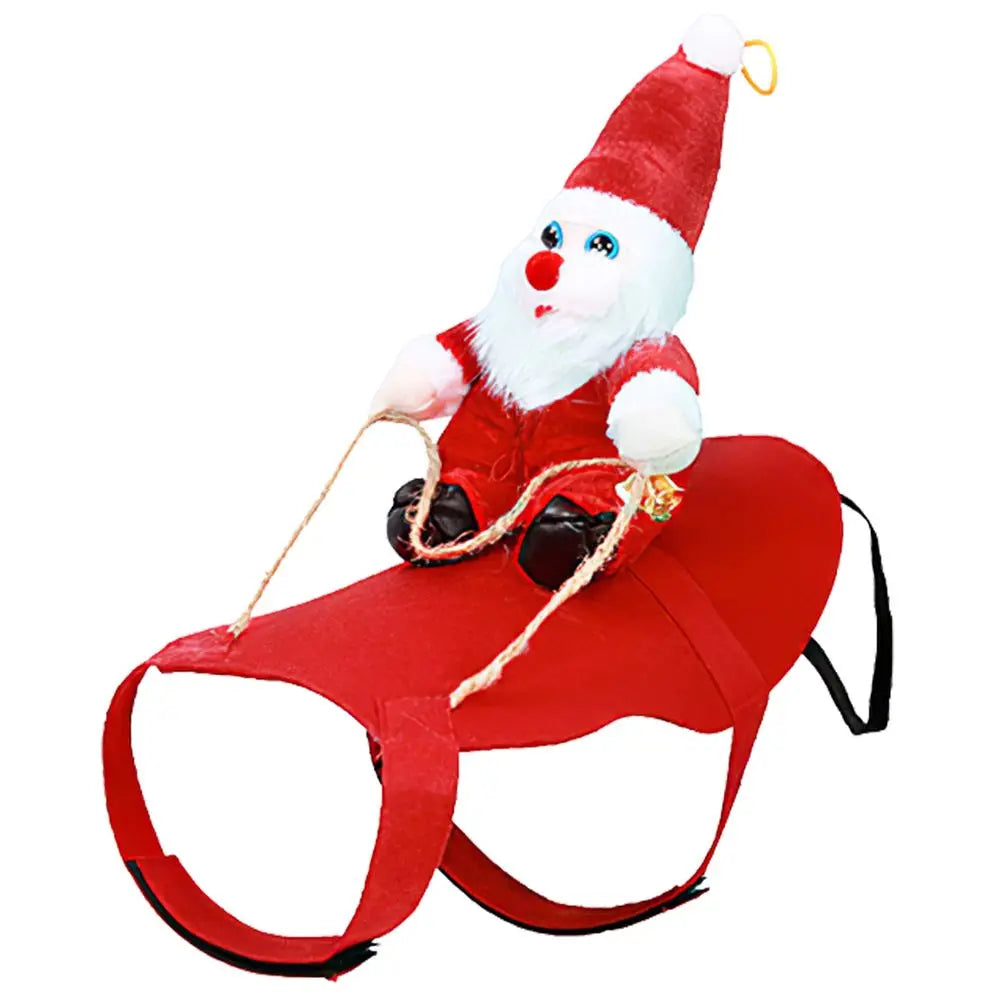 Hunan Pet Christmas Santa Dog Coat With Bell Costume