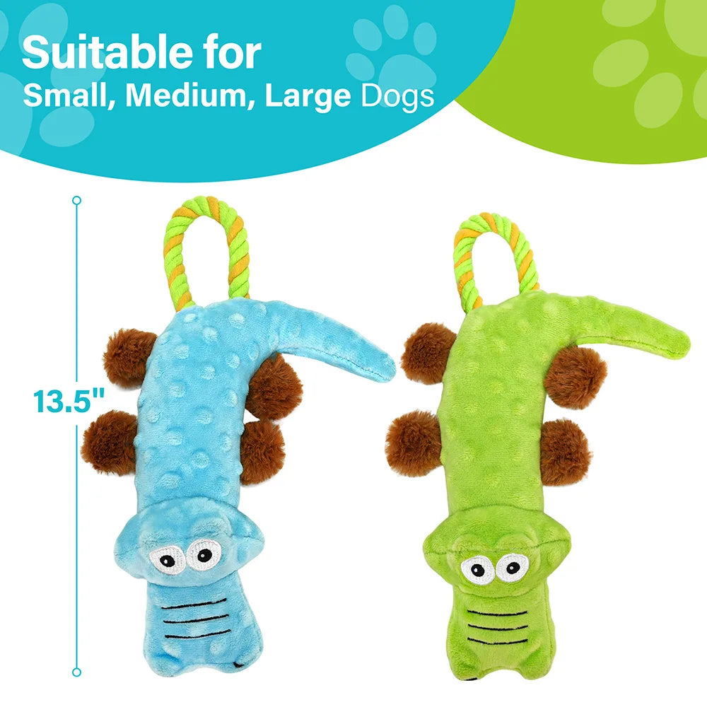 Durable Dog Squeaky Plush Toy Pack Tug of War Toys
