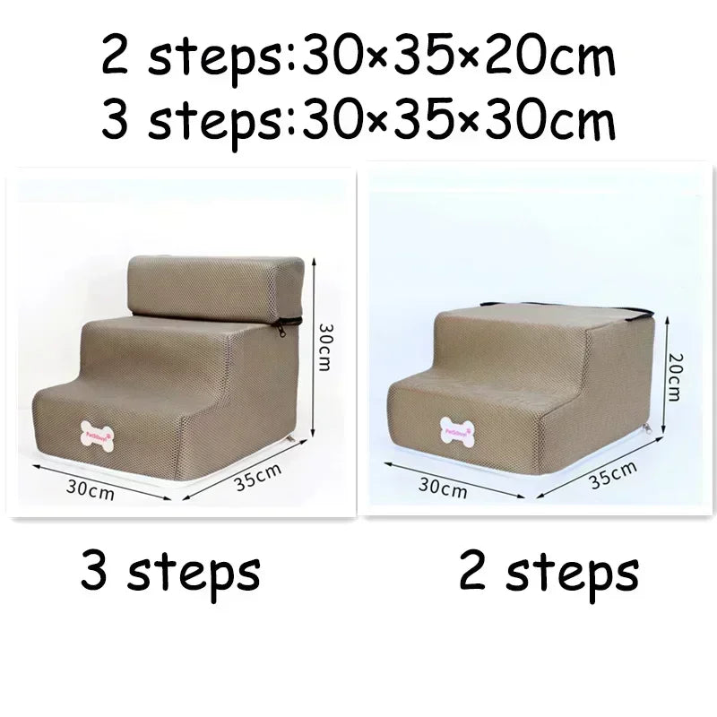 Hign-concerned Dog Stairs 3 Step Ramp Anti Slip Removable