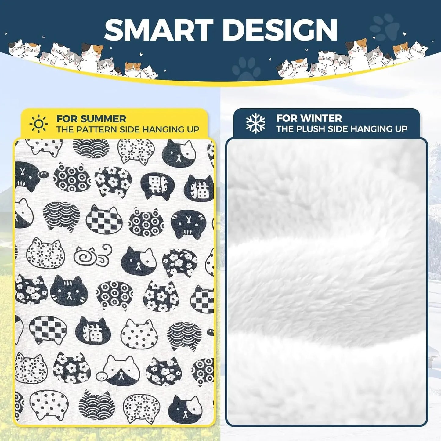 Zhejiang Cat Hammock Bed Reversible Adjustable For Pets