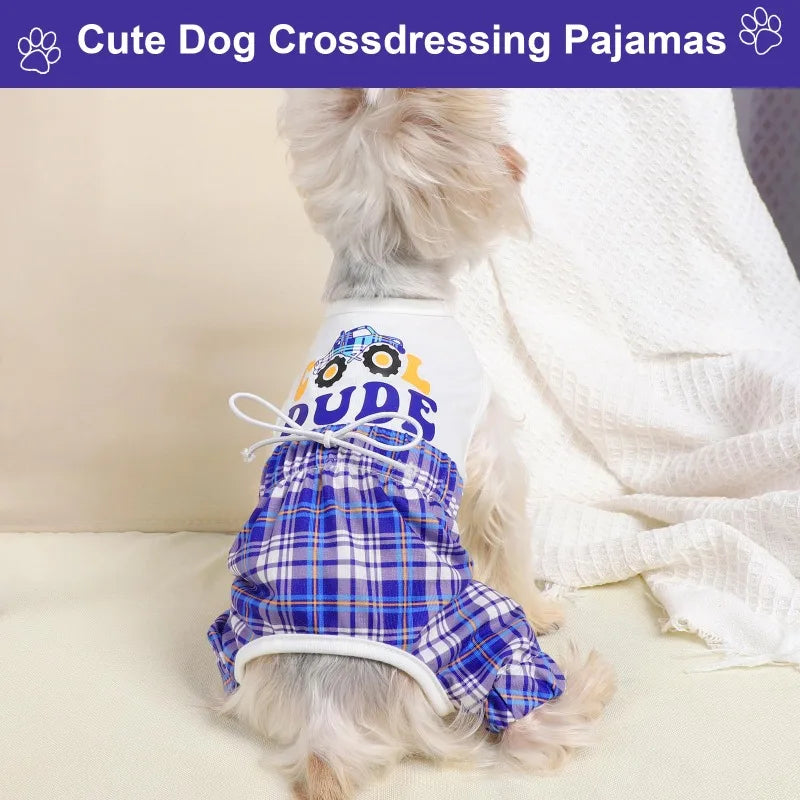 Soft Cotton Dog Pajamas Cute Onesie For Spring And Summer