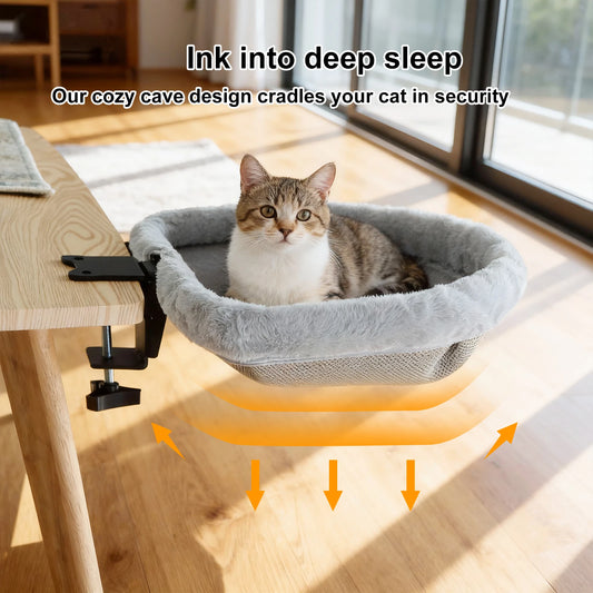 CWV Foldable Cat Desk Bed Hammock With Clamp Mount
