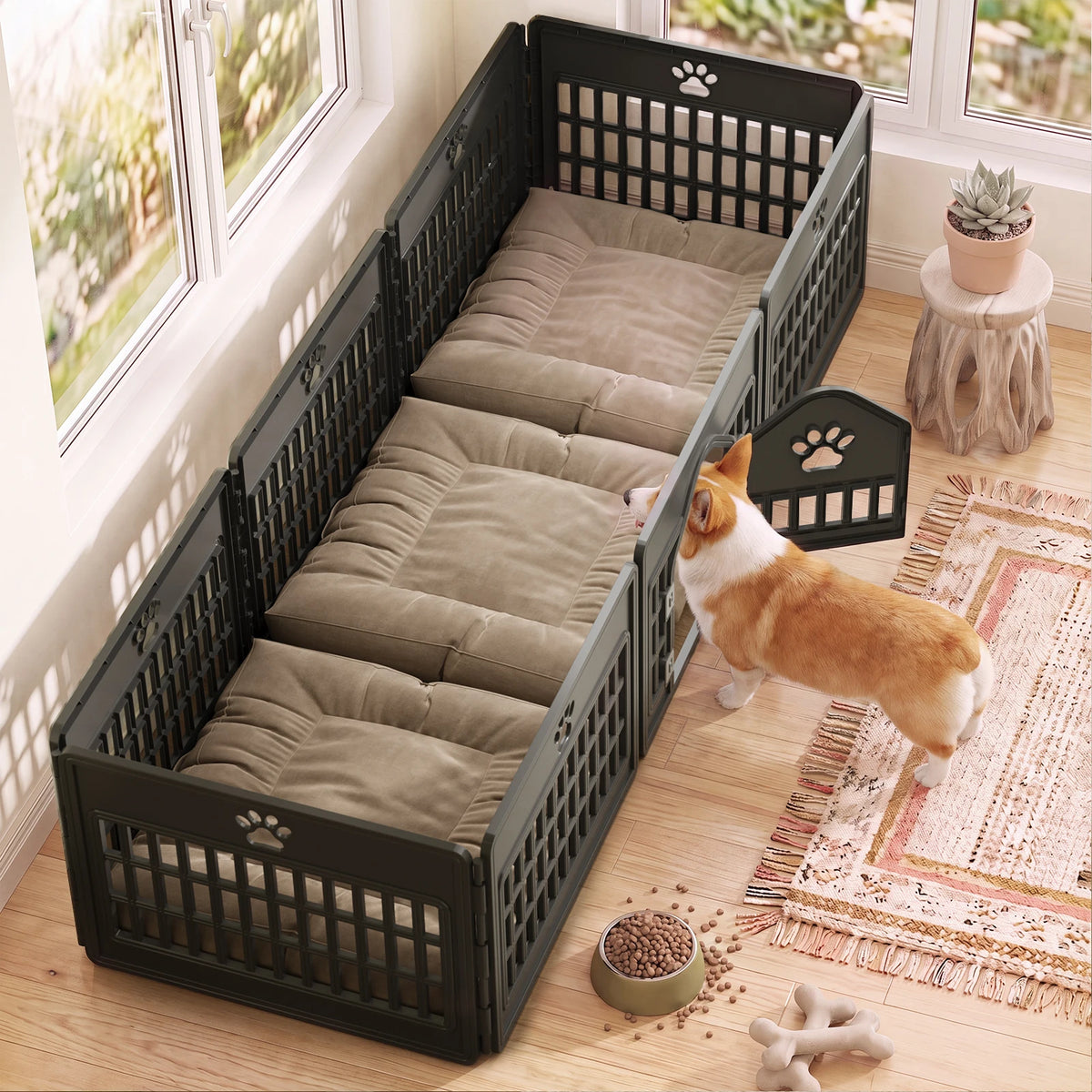 JHK Injection Molded Expandable Folding Indoor Outdoor Dog Playpen
