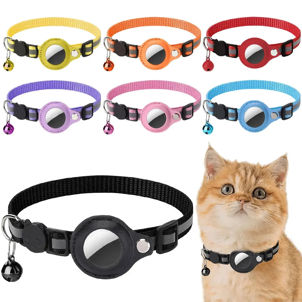 Shunmaii Apple AirTag Reflective Adjustable Cat Collar for Kitten Safety