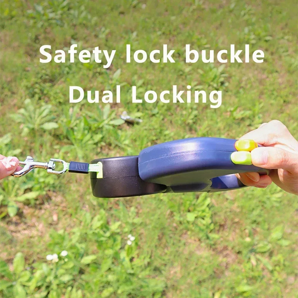 Double Headed Dog Leash With LED Light And 360 Degree Swivel