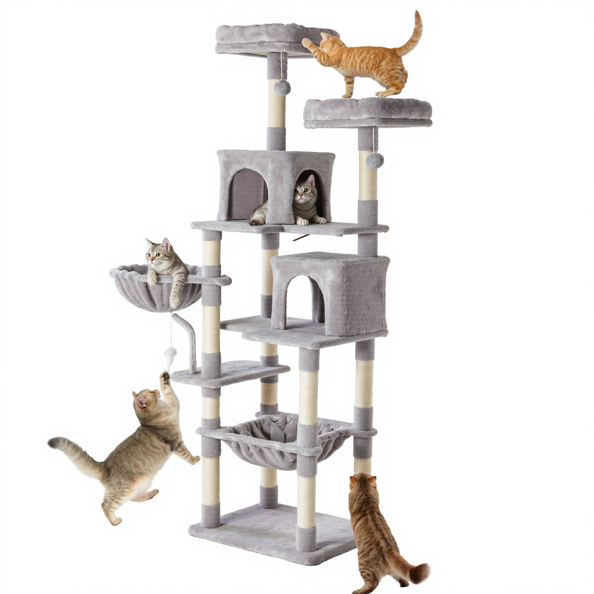 JHK Multi Level Cat Tree Tower With Sisal Scratching Posts
