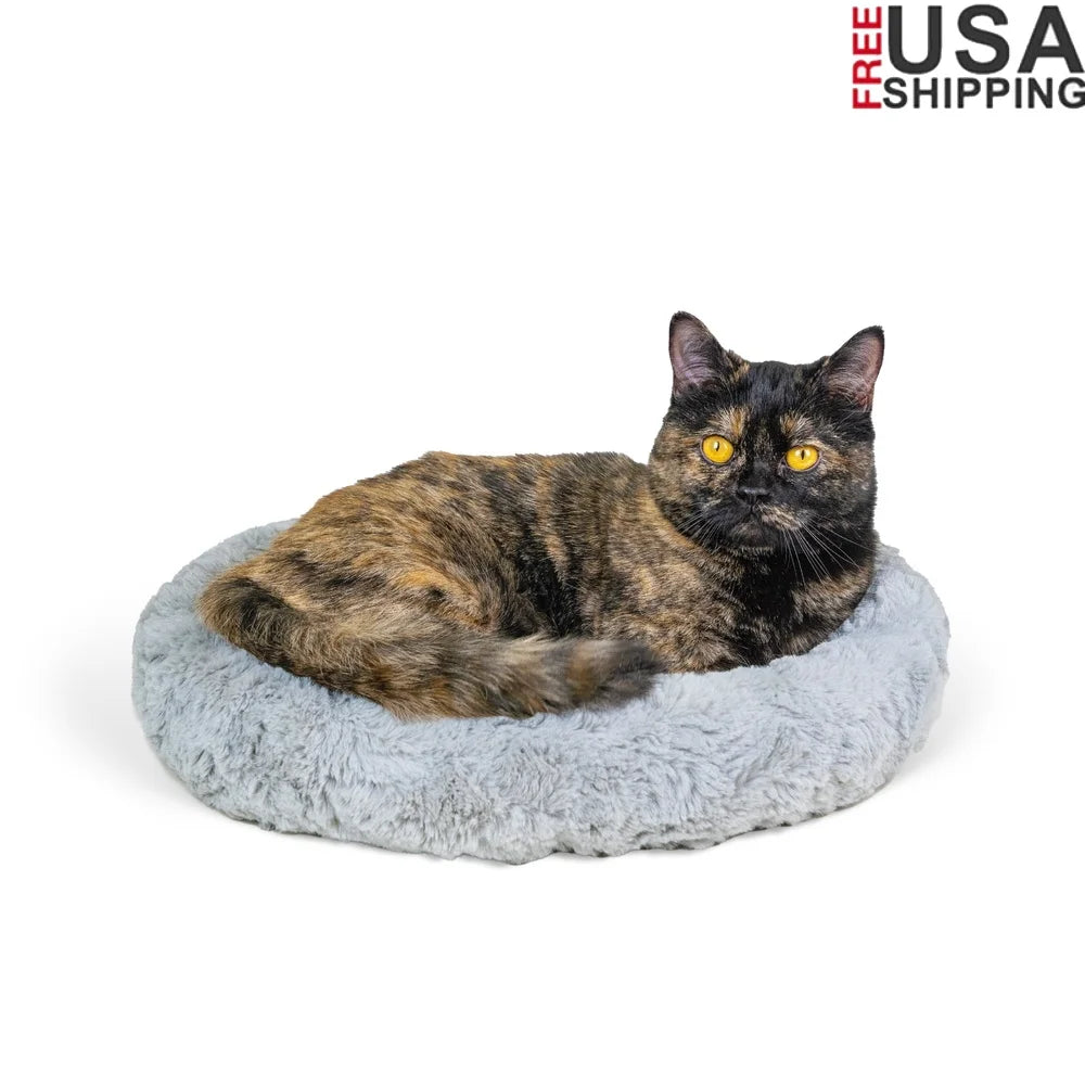 DUTRIEUX Self Warming Faux Fur Donut Cat Bed Joint Relief