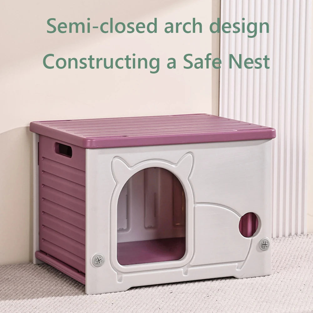 AlloetCN Outdoor Cat House Cozy Waterproof Shelter Small Pets