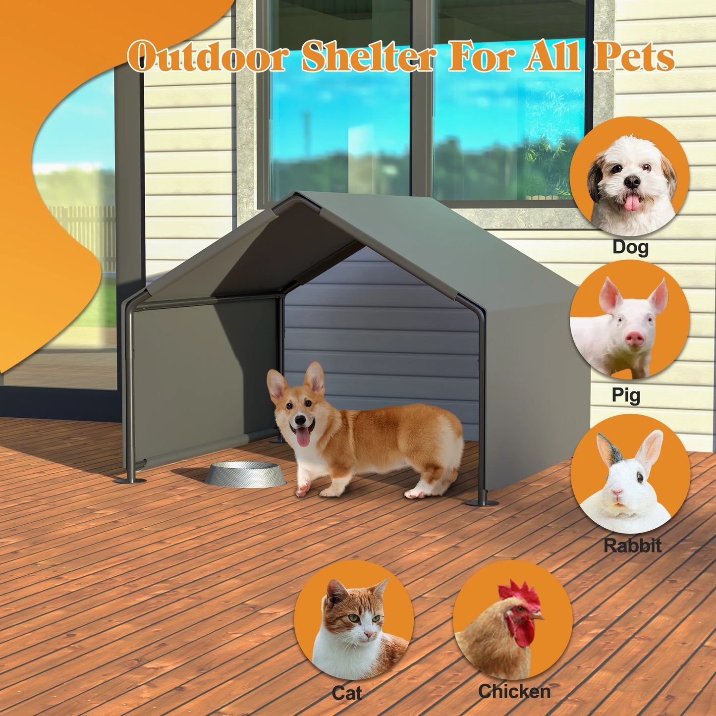 Hign-Concerned Dog Shade Shelter Pet Tent Water Resistant