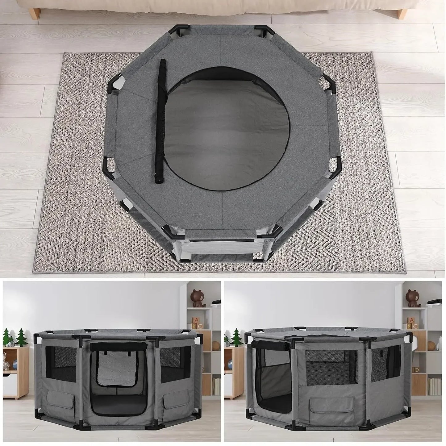 Portable Dog Playpen Exercise Cage Kennel Indoor Outdoor