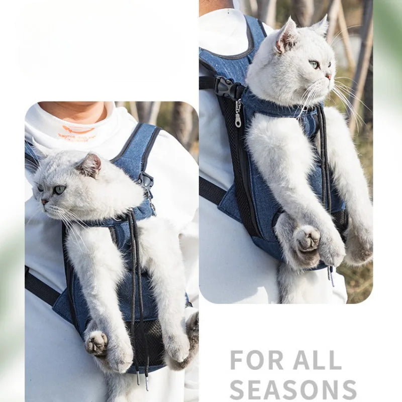 Double Shoulder Pet Carrier Backpack for Small Dogs and Cats