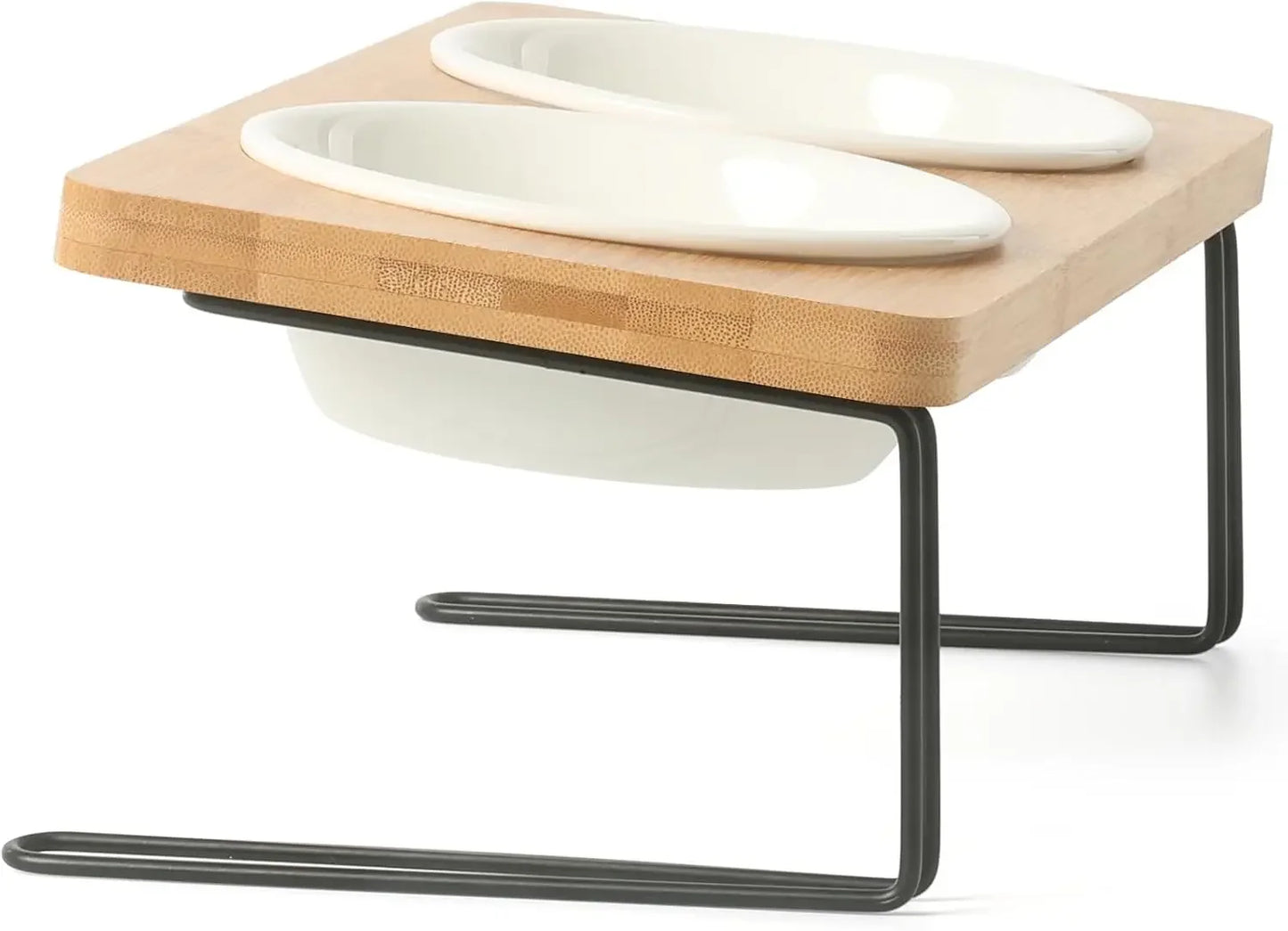 Hign-concerned Elevated Ceramic Cat Bowl Tilted Food Stand